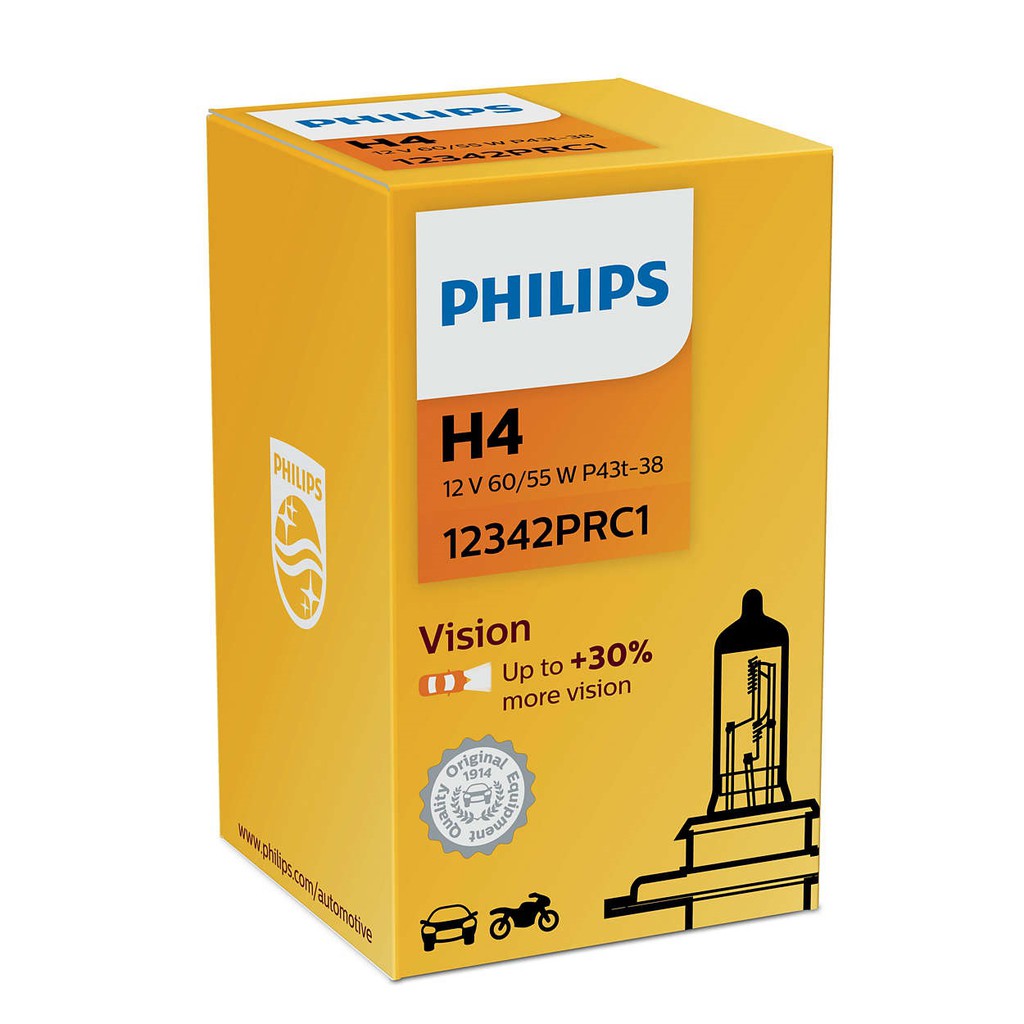 Bóng đèn Philips Premium Vision Chân H4 12342PRC1 - 12V/55W