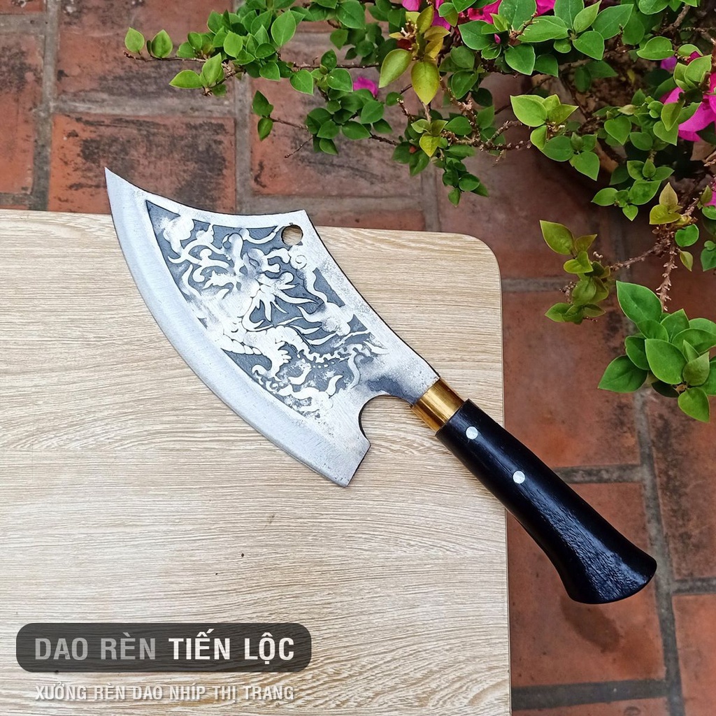 Combo 2 Dao Chặt Thép Nhíp Ô Tô Cao Cấp - Dập Vân 2 Mặt