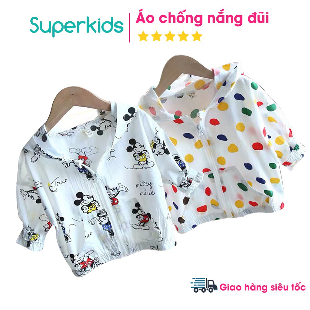 Áo chống nắng đũi họa tiết cho bé 8-25kg QATE609