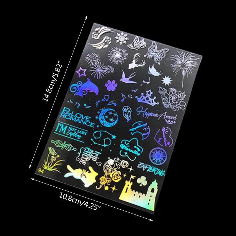 Set 1 Tờ 4 Miếng Dán Bằng Nhựa PVC Dùng Làm Trang Sức DIY