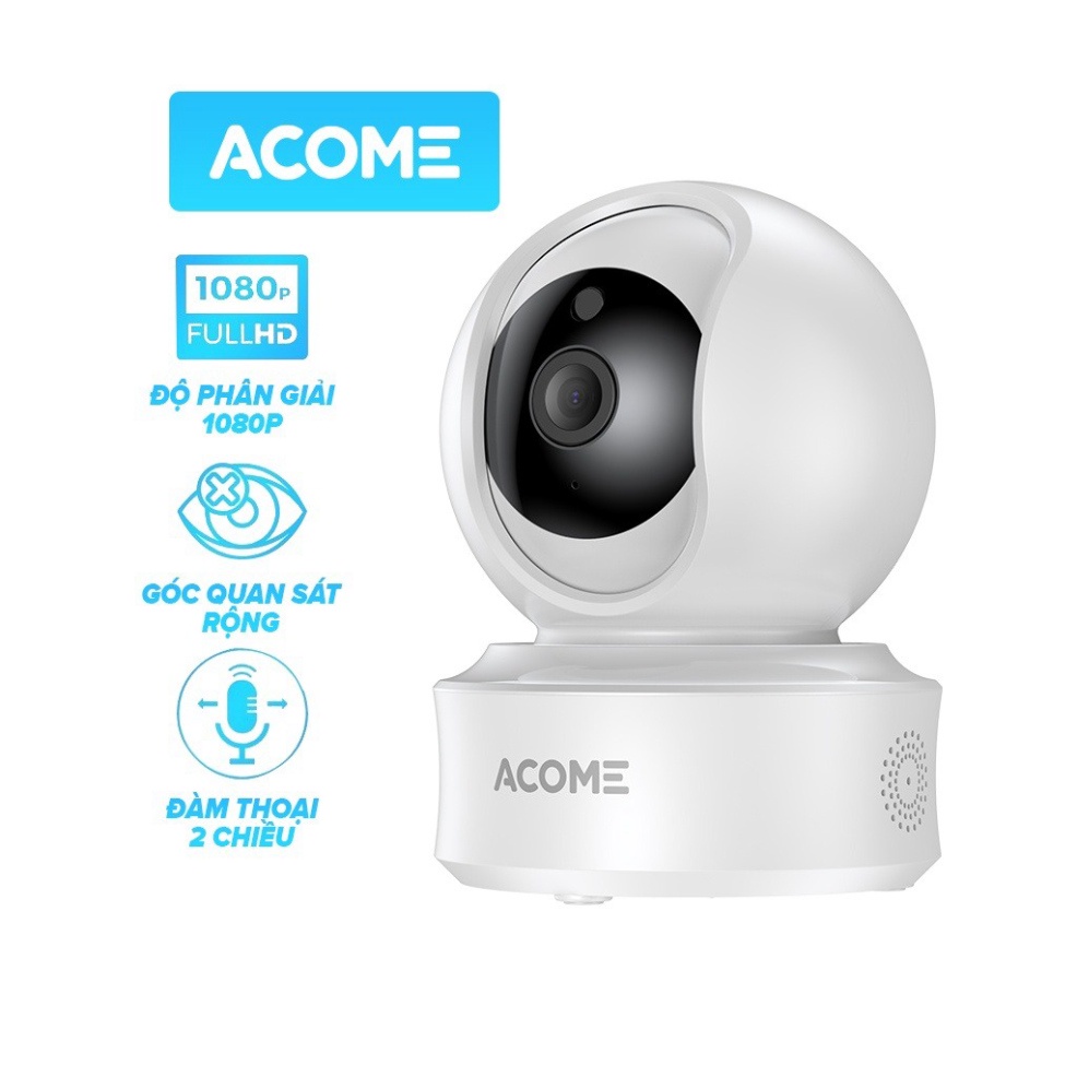 Camera wifi ACOME APC03 và APC05 - xoay 360 độ phân giải full hd 1080p, tương thích tuya smart life, bh 12 tháng