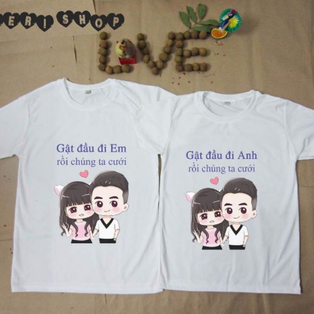 Áo thun cặp tình yêu in ảnh lên áo  +tên  theo yêu CẦU