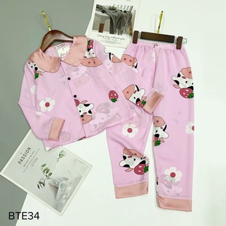Bộ pijama bé gái chất lụa mango mềm mịn