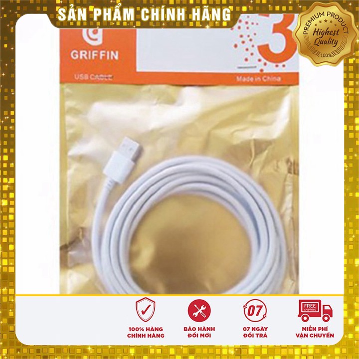 [ Rẻ & Bền ] Cáp sạc 3m Griffin cổng ss tiện dụng