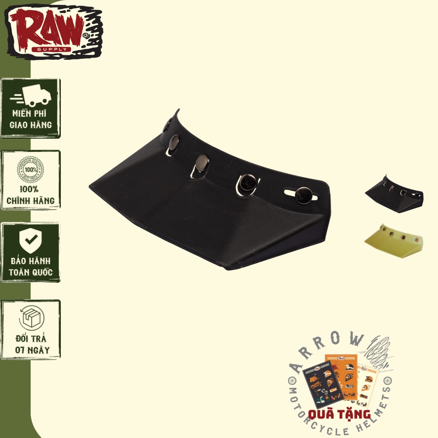 Mái che Raw Triple phụ kiện mũ bảo hiểm dành cho người đi xe máy Arrow