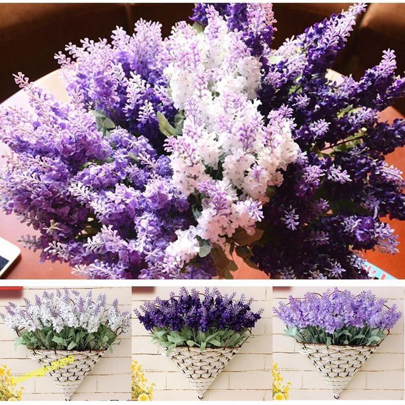 1 Bouquet Real Touch Artificial Lavender Flower Home Wedding Garden Floral Décor