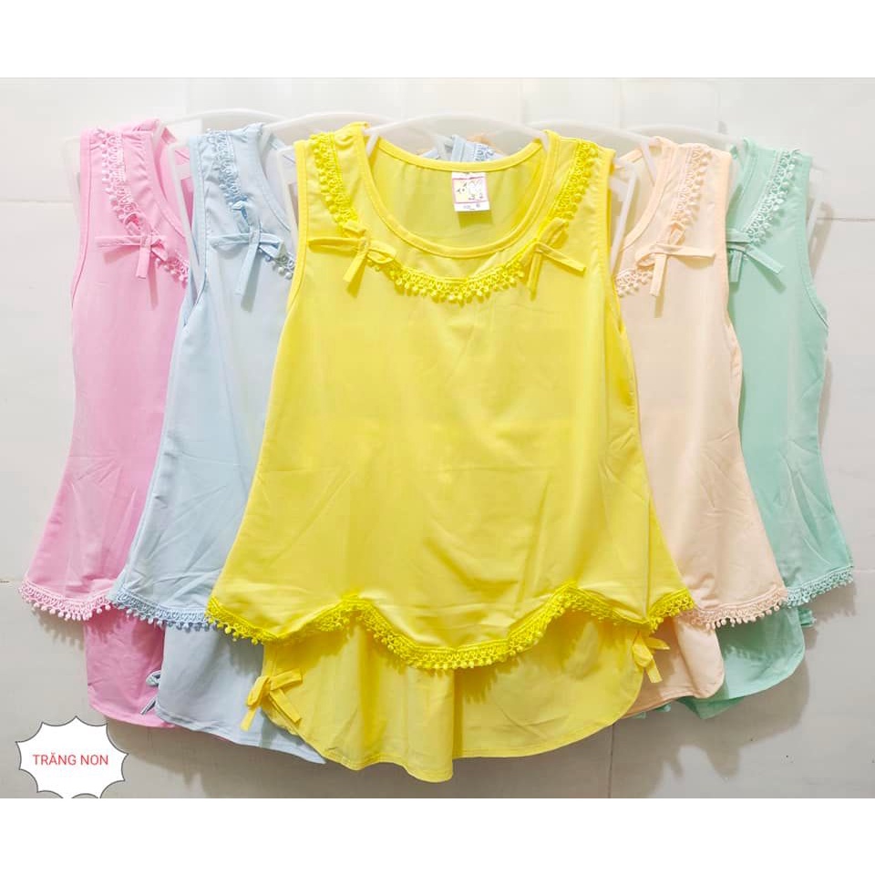 (7kg – 16kg) Bộ quần áo thun lạnh sát nách lai ba cánh dễ thương cho bé gái