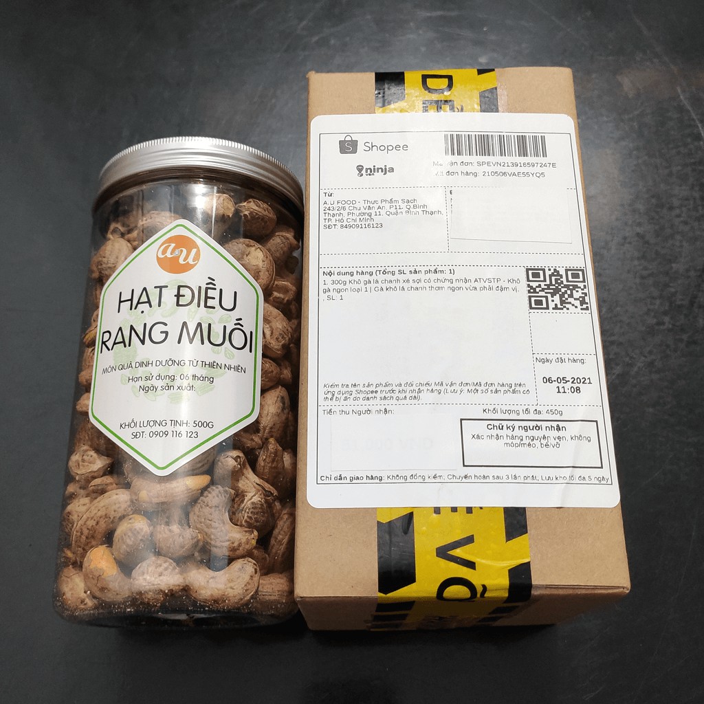 Hạt điều rang muối nguyên lụa Bình Phước cao cấp 500g