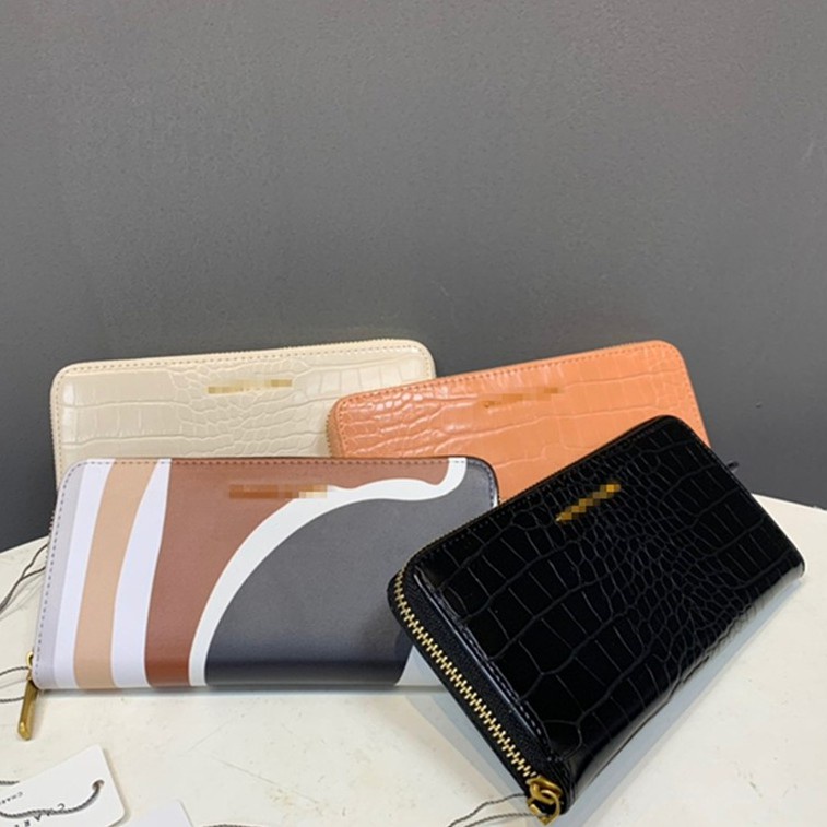 ☁❈Ví CNK 2021 CK Nhỏ Dáng Dài Họa Tiết Da Cá Sấu Có Khóa Kéo Cho Nữ CK6-10770419