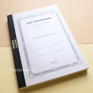 Sổ apica premium c.d. notebook a5 xám - giấy kem - trơn không kẻ - chính hãng nhật bản