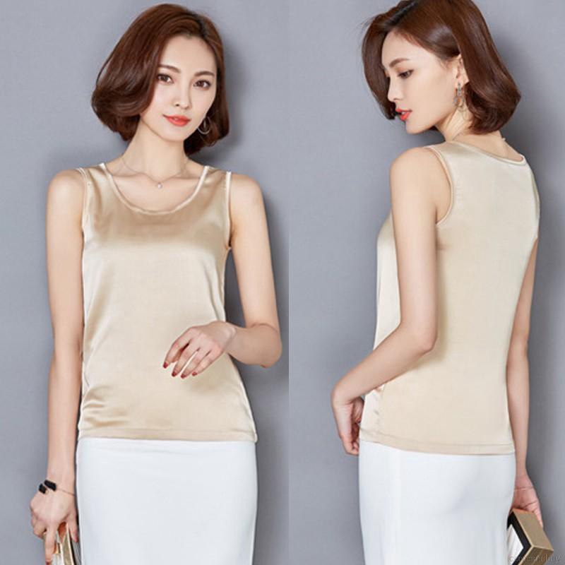 Áo Lụa Không Tay Màu Trơn Thời Trang Cho Nữ | BigBuy360 - bigbuy360.vn