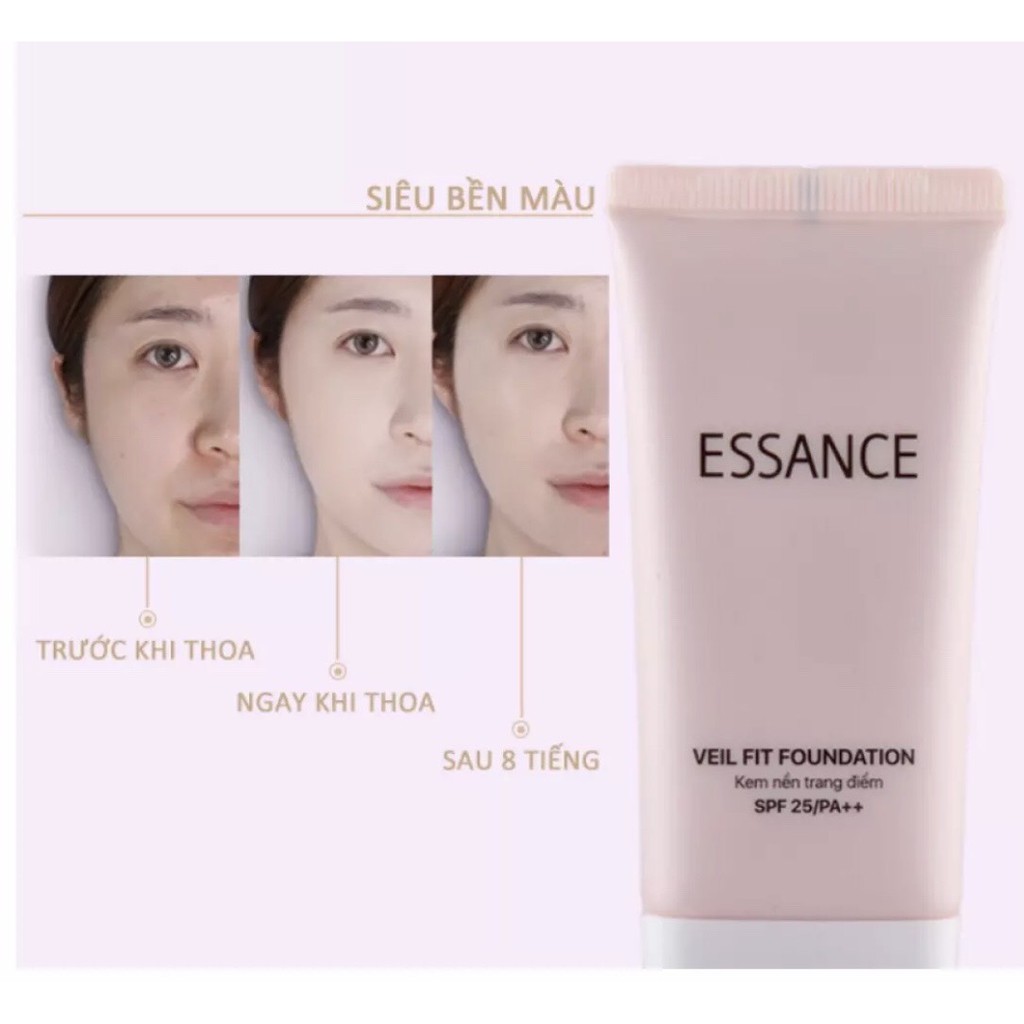 KEM NỀN TRANG ĐIỂM ESSANCE VEIL FIT FOUNDATION SPF25 PA ++ 30ml