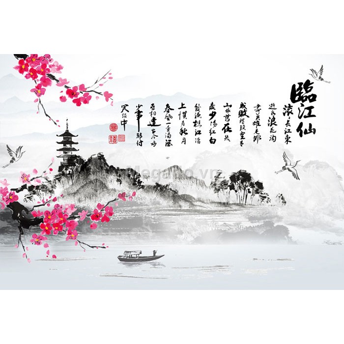 Decal dán tường Đào núi