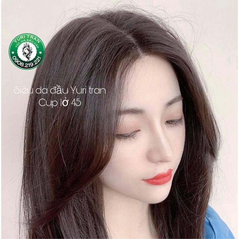 TÓC GIẢ SIÊU DA ĐẦU NGUYÊN ĐẦU FRONT LACE YURI TRAN- DÁNG TÓC CUP NHẸ ĐUÔI ĐEN TỰ NHIÊN