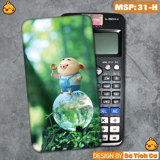 Miếng decal dán máy tính fx-570, fx-580, fx-880, Casio, Vinacal,... hình Heo Dễ Thương MSP: 31