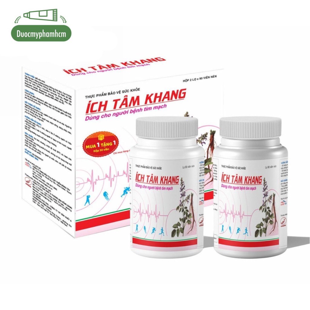 ÍCH TÂM KHANG - Giúp tăng cường sức khỏe tim mạch (2 lọ x 90 viên)