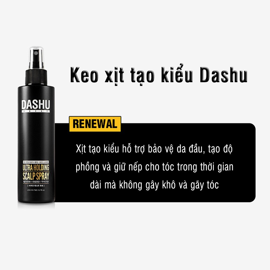 Keo xịt tạo kiểu tóc DASHU Daily Ultra Holding Scalp Spray xịt tóc giữ nếp lâu, không gây hư tổn tóc XT02
