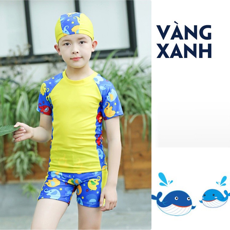 Bộ quần áo bơi bé trai Swimlink WL7101 + tặng kèm nón cùng màu.