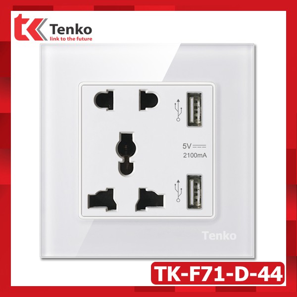 Ổ Cắm Điện Có 2 Cổng USB 5V-2100mA - Sạc Nhanh Chân Cắm Thông Dụng BH 12 Tháng Tenko
