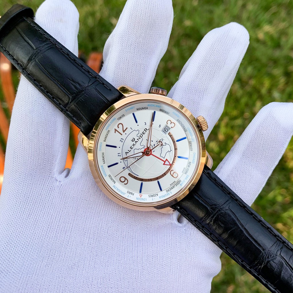 Đồng hồ Nam Alexander Journeyman World-Timer Swiss Made - Quartz [ Chính hãng ]