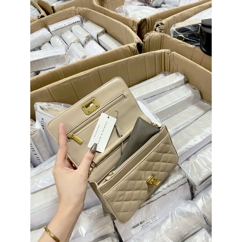 Túi Trần Trám C.K Xuất Dư, Túi Xách Nữ Đeo Chéo Khoá Gập