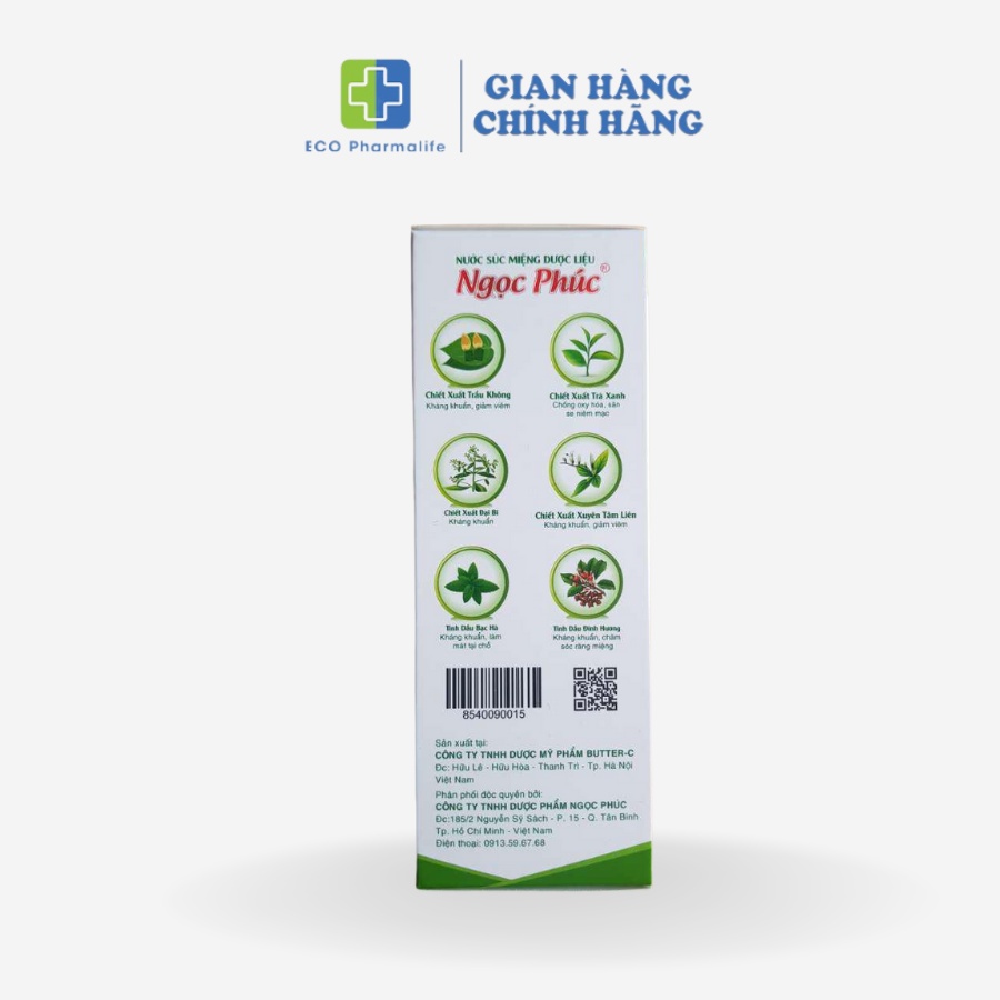 Nước Súc Miệng Thảo Dược Ngọc Phúc Thơm Miệng , Kháng Khuẩn