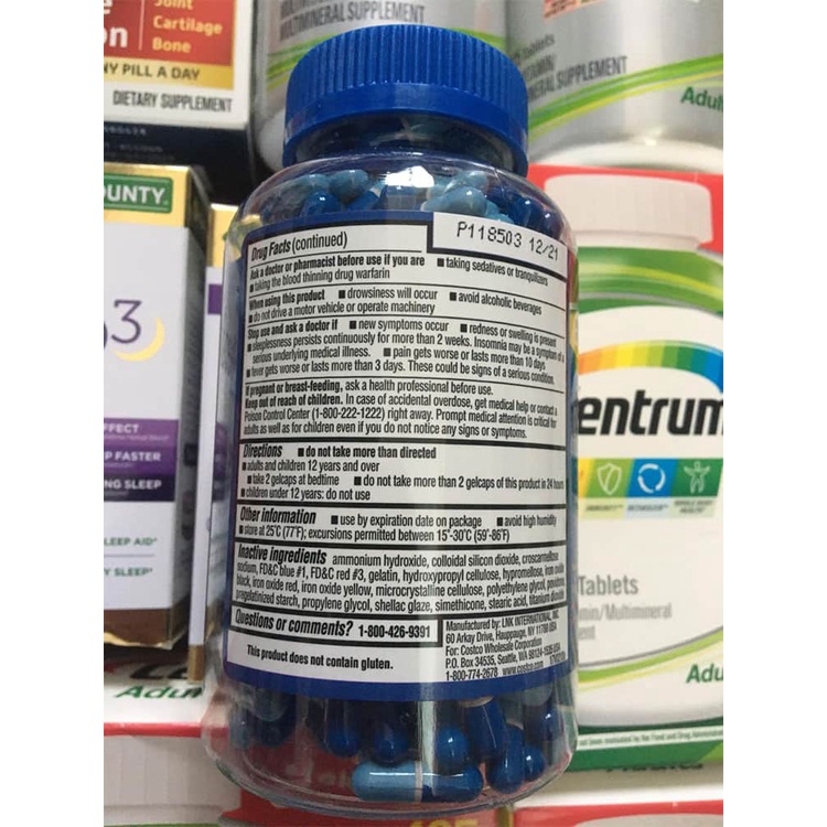 Viên giảm đau Kirkland Signature Rapid Release Acetaminophen 500mg PM 375 viên