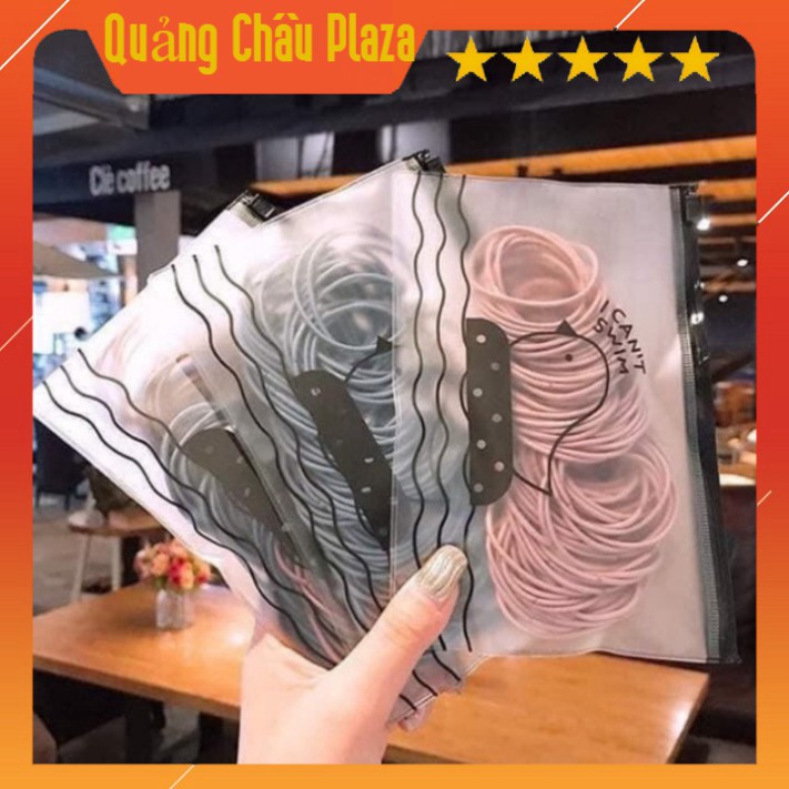 [ Rẻ Vô Địch ] Set dây buộc tóc 100 chiếc ( kèm túi zip)