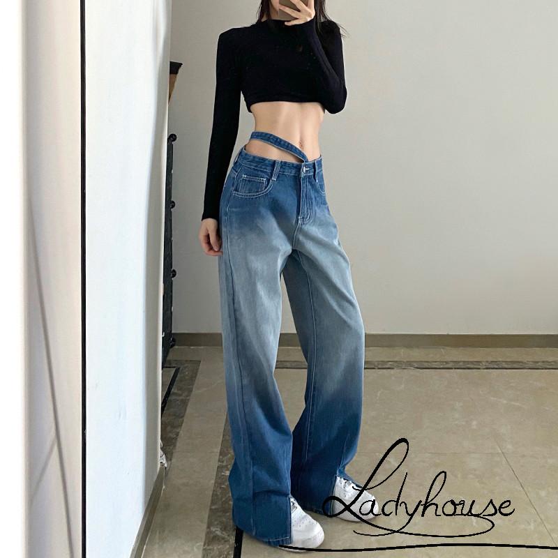 Quần jeans dài xẻ ống thời trang nữ cá tính