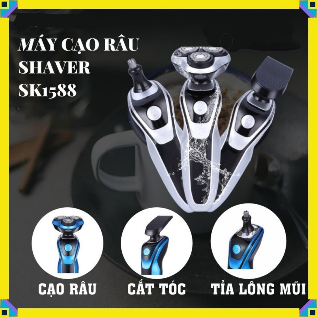 Máy Cạo Râu sạc điện Đa Năng - máy cạo râu 3in1 thông minh chống nước cao cấp