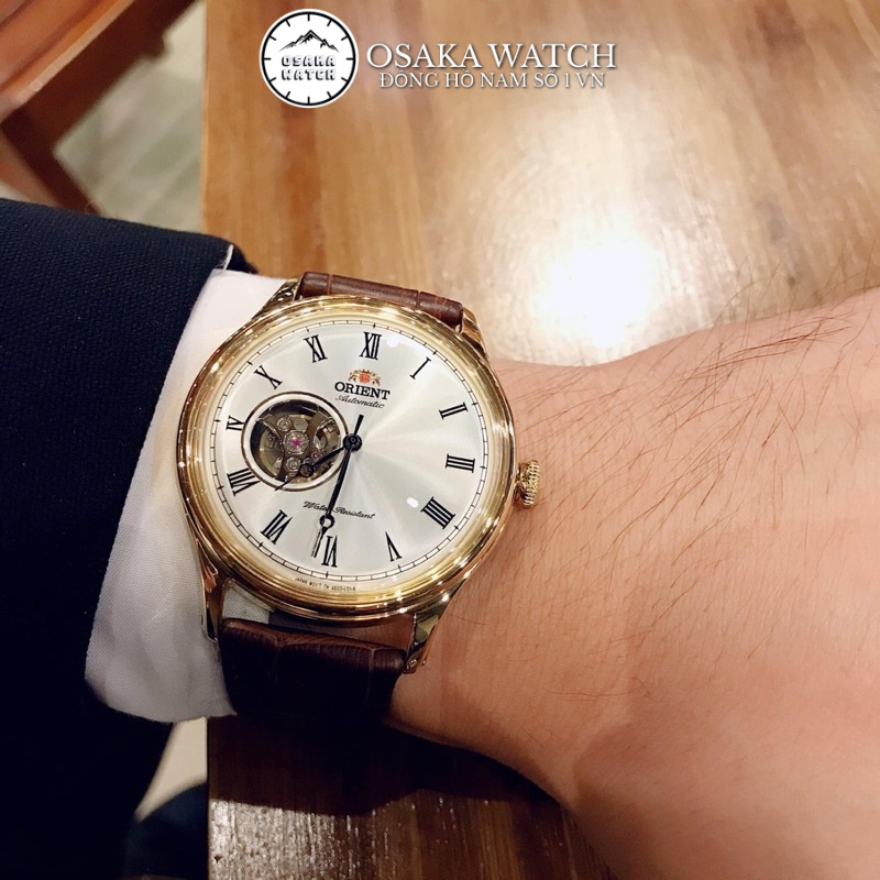 Đồng Hồ Nam Cơ Automatic Orient Cabalero Dây Da Số La Mã Hàng Cao Cấp Mới - Trắng Vàng