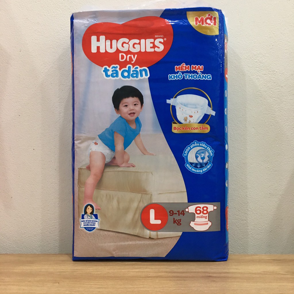 Tã-bỉm dán Huggies L68 (cho trẻ 9-14kg)