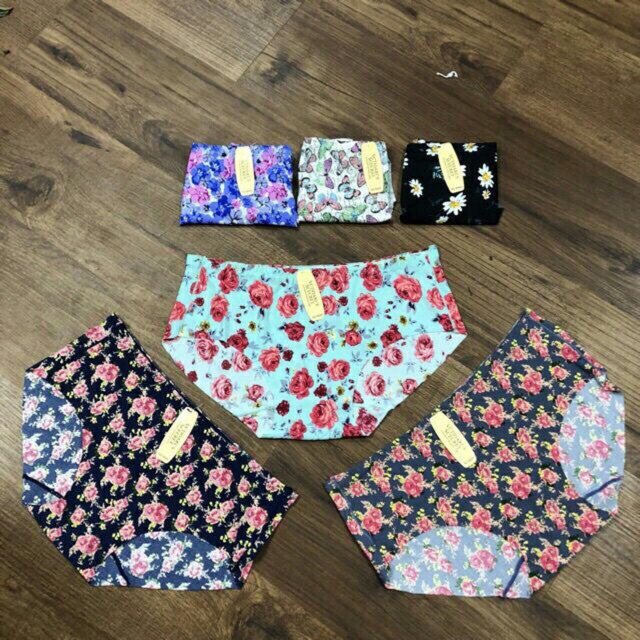 Set 10 quần lót, quần chip đúc su hoa tiết hoa nhí xinh xắn loại 1