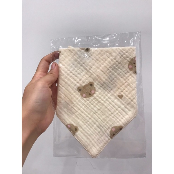 Yếm tam giác muslintree organic 4 lớp cao cấp cho bé