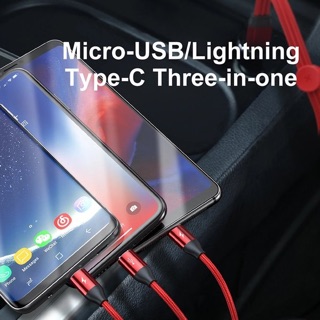 Cáp sạc 3 đầu Baseus Car Co-sharing Cable ( USB Type A to USB Type C/ Micro USB/ Lightning)