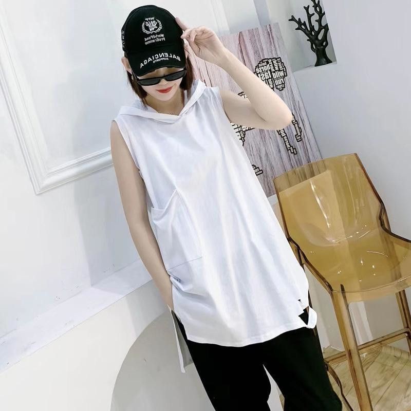 [ORDER] Áo hoodie tank top rách gấu xẻ tà long tee unisex nam nữ