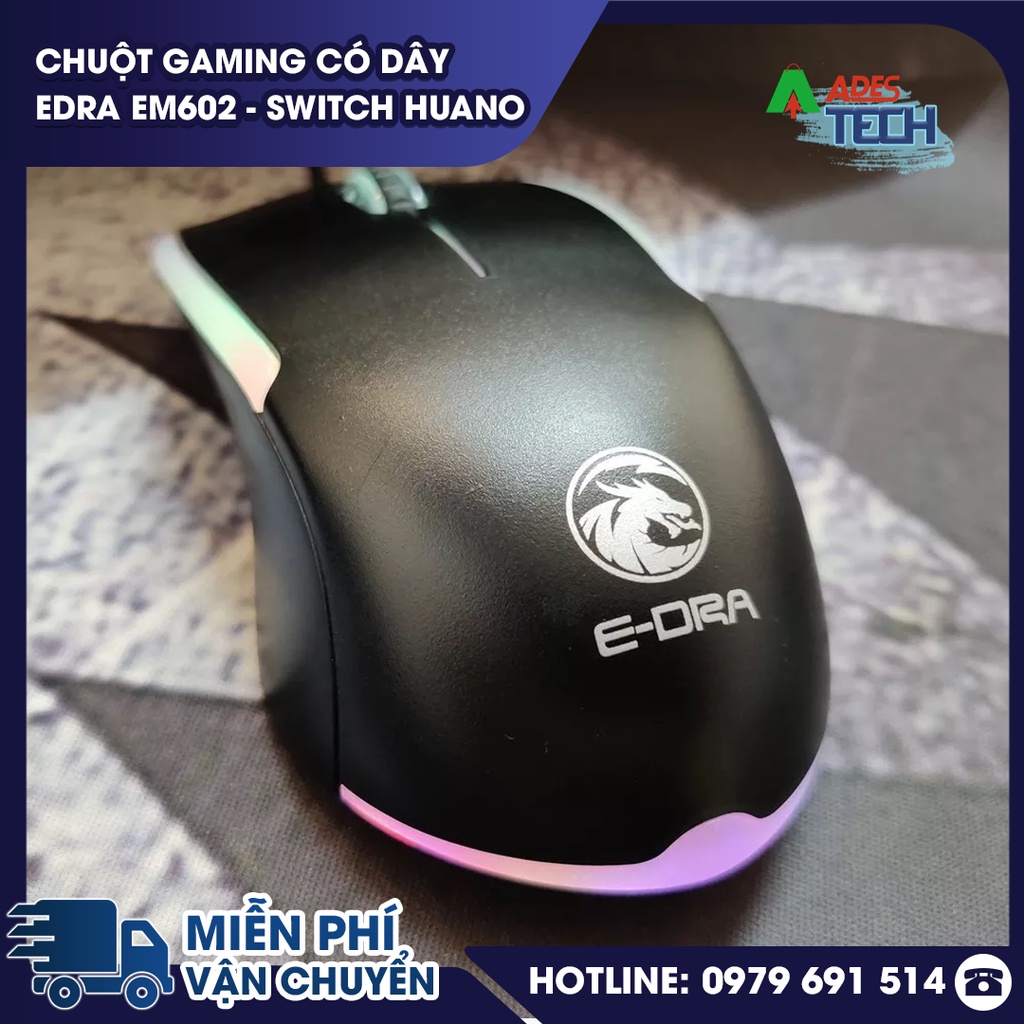 Chuột Gaming Có Dây EDRA EM602 - Switch HUANO - Chính Hãng - Bảo Hành 2 Năm