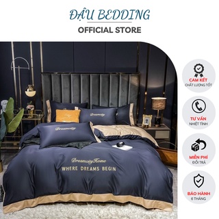 Bộ chăn ga gối phi lụa dream city cao cấp 4 món - mềm mịn thoáng mát
