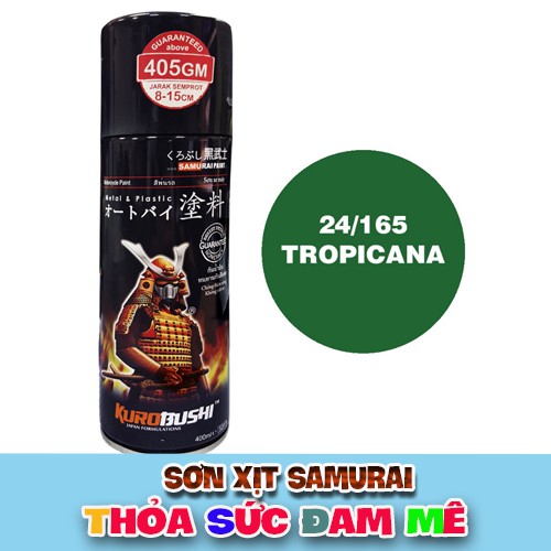 Chai sơn màu xanh lá Tropicana 165 Samurai .