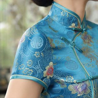 Sườn xám Dài Gấm CAO CẤP Có HÌNH THẬT