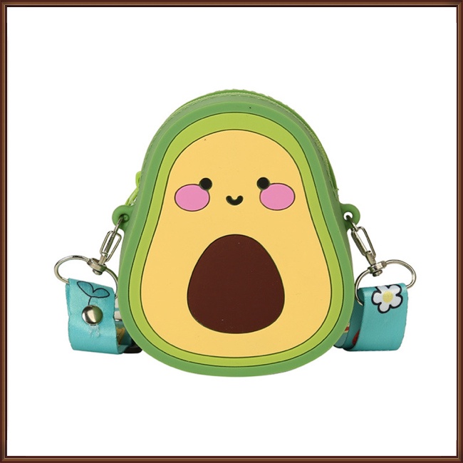 Túi Đeo Chéo Bằng Silicon Họa Tiết Trái Cây Hoạt Hình Dễ Thương Cho Bé