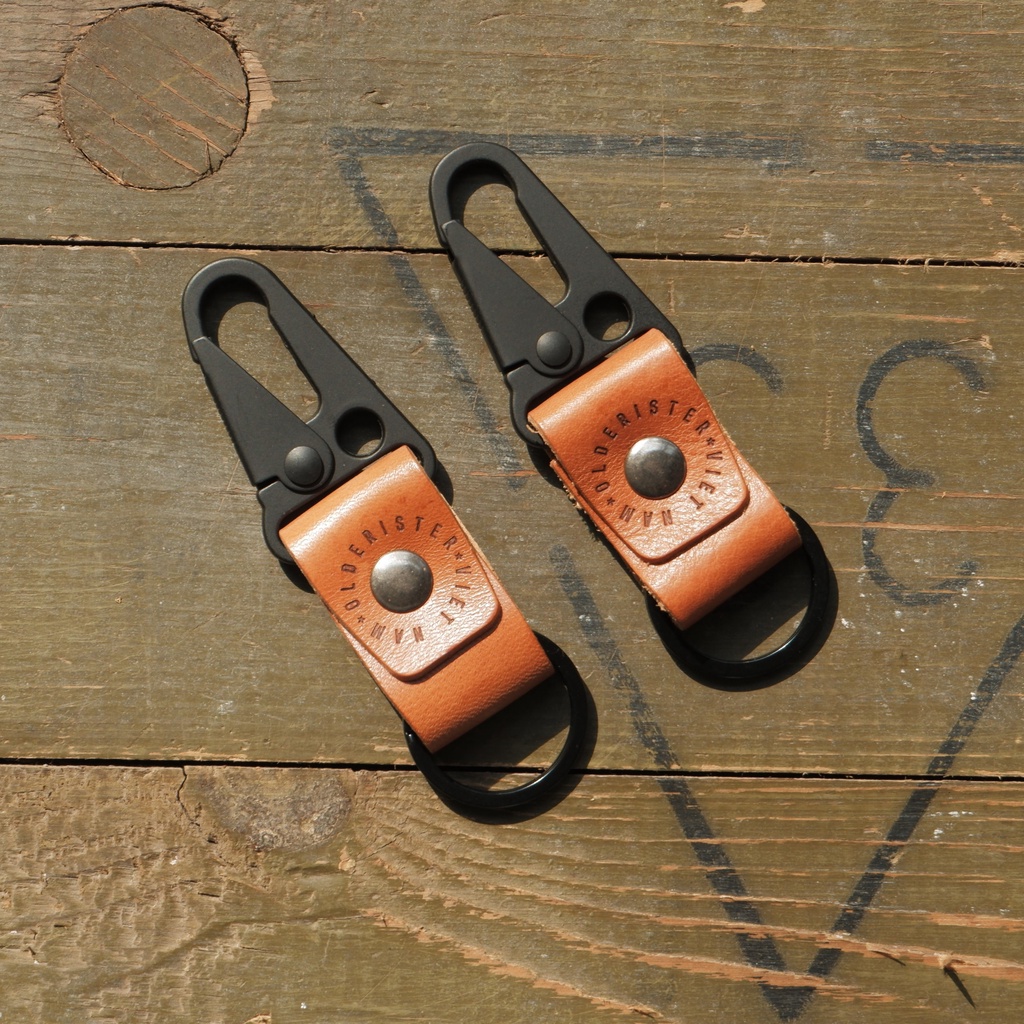 Móc khóa khoen cài da bò - Olderister - Keychain Leather