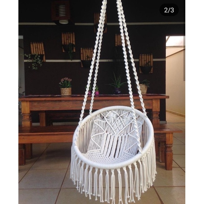 Xích đu thắt macrame decor trang trí nhà cửa homestay