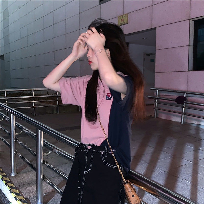 Áo polo Tay Ngắn Cổ POLO Màu Sắc Tương Phản Phong Cách Hàn Quốc Dành Cho Nữ 2022 JL-TX-263