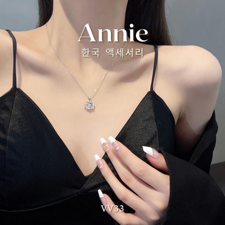 Dây chuyền titan không gỉ đính đá pha lê tinh xảo ANNIE VV33