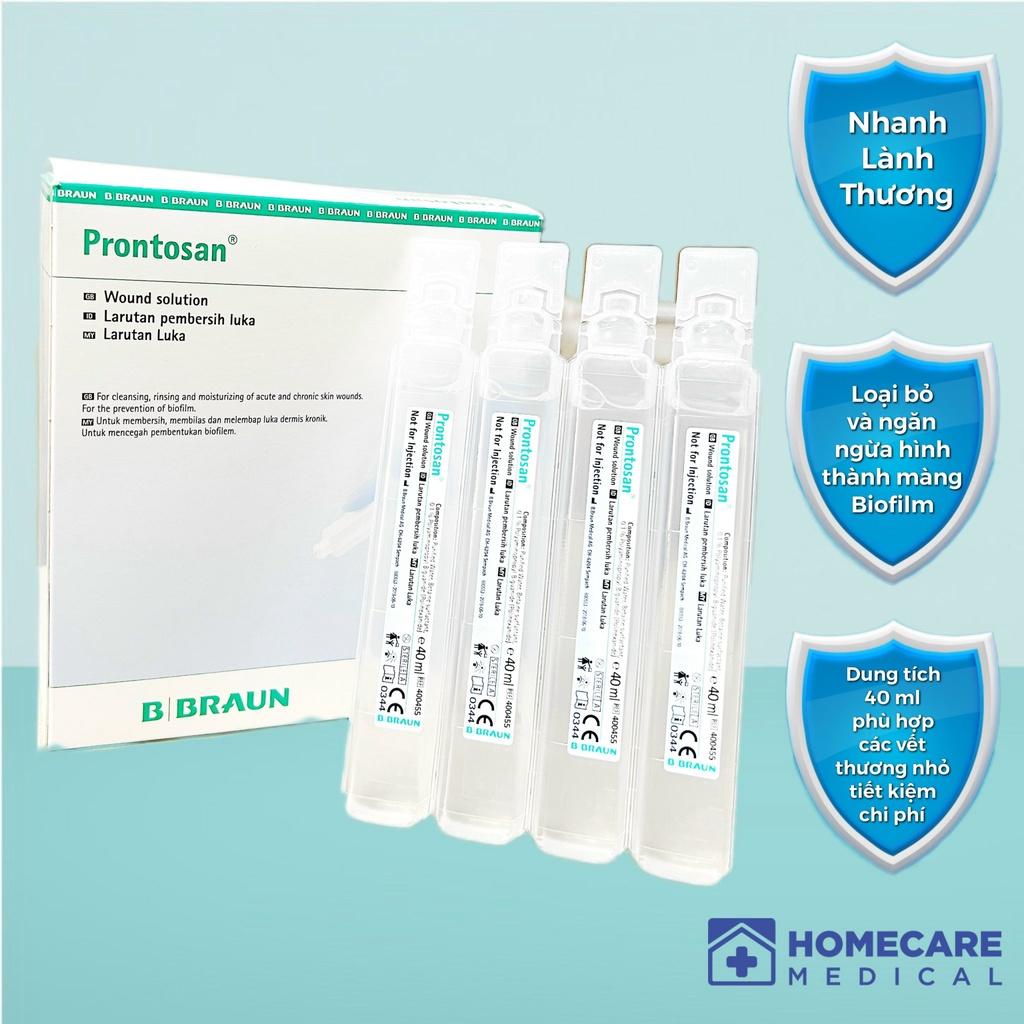 Dung dịch rửa vết thương 💧PRONTOSAN 40ml 💧loại bỏ và ngăn ngừa hình thành màng biofilm, giúp nhanh lành thương