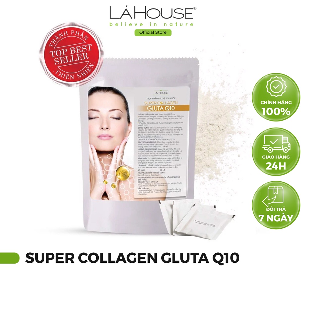 Super Collagen Gluta Q10 - Chính Hãng LÁ HOUSE - THỰC PHẨM BẢO VỆ SỰC KHỎE COLLAGEN GLUTA Q10