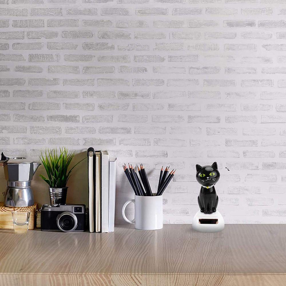Búp Bê Mèo Đen Lắc Đầu Trang Trí Bảng Điều Khiển Xe Hơi Bằng Năng Lượng Mặt Trời Thân Thiện Với Môi Trường