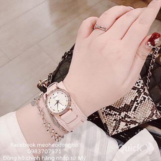 (Auth) ĐỒNG HỒ NỮ GUESS CASUAL PINK CUFF