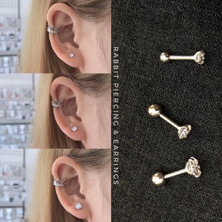 Khuyên tai nụ đá nhân tạo unisex màu bạc (giá 1 chiếc) - Có ảnh thật và video